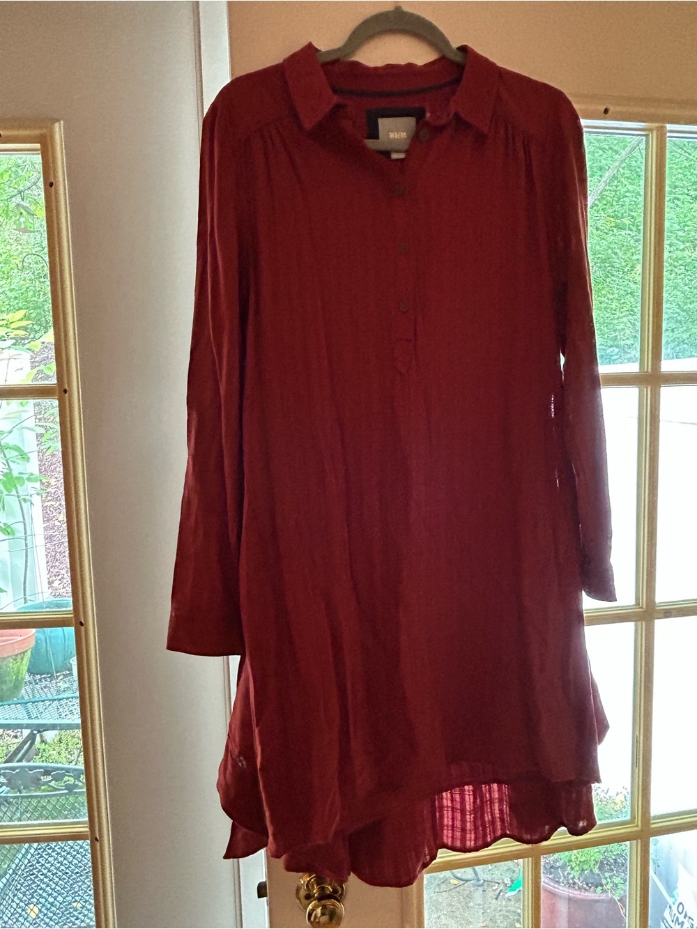 Maeve Anthropologie Rust Bloomsbury tie shirt dress. Sz. 6 - Picture 3 of 16